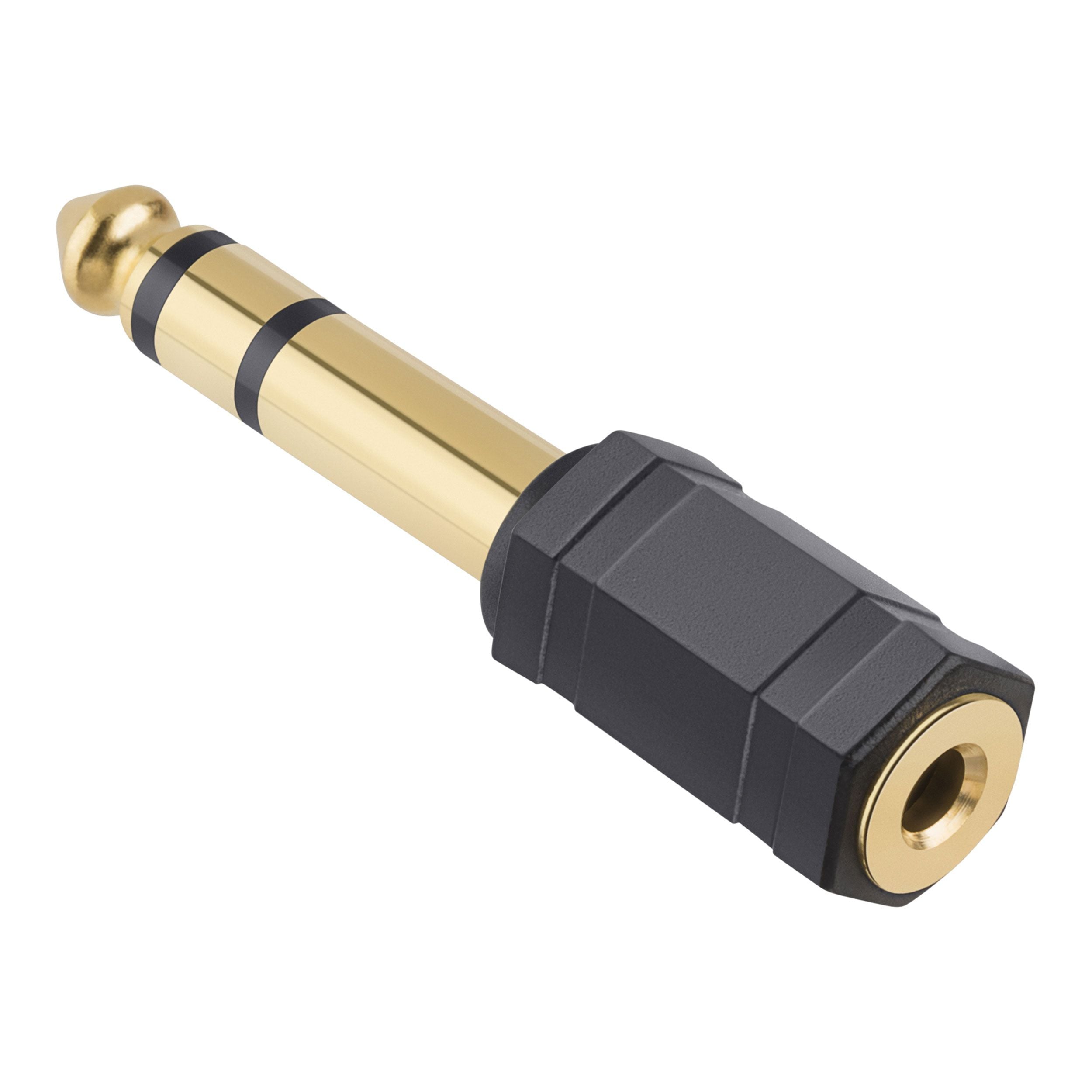 Cable Adaptador De Audio 6.35 Mm (Macho) A 3.5 Mm (Hembra) – 1.5 Metros, Estéreo, Para Guitarra, Piano O Amplificador