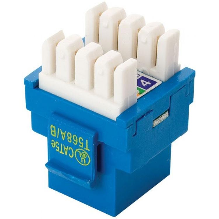 Jack RJ45 Keystone CAT 5e 8-Port 180° Outlet - Blue Key