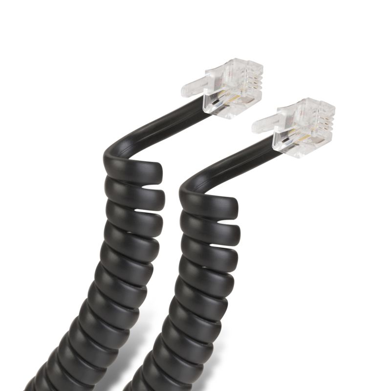 Cable espiral plug a plug RJ9 de 2.1m, para auricular t
