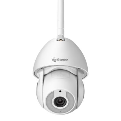 Cámara de seguridad Wi-Fi* / Ethernet 4 Mpx robotizada con seguidor de movimiento para exterior, doble banda