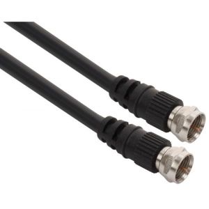 Cable coaxial RG59 con 2 conectores tipo “F” de rosca, de 3,6 m