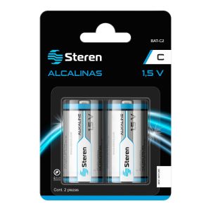 Paquete de 2 baterias alcalinas "C"