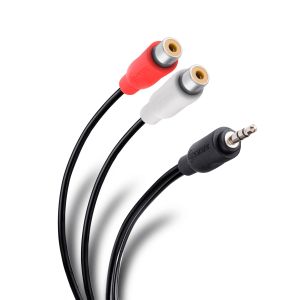 Cable De Audio Auxiliar Plug 3.5mm 2 Puntas Rca Rojo Blanco