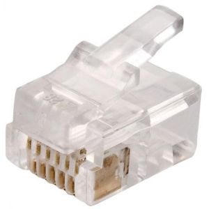 Plug telefónico modular RJ12 de 6 toma corrientes para cable plano