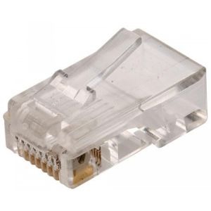 Plug telefónico modular RJ45 de 8 toma corrientes para cable plano