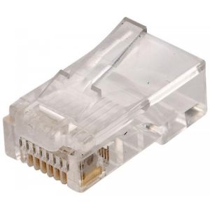 Plug telefónico modular RJ45 de 8 toma corrientes para cable redondo