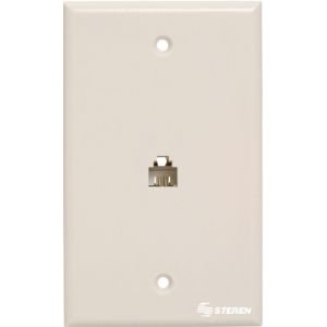 Placa de pared con jack RJ11 de 4 toma corrientes, blanca