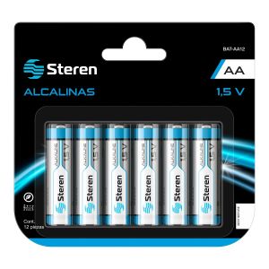 Paquete de 12 baterias alcalinas "AA"