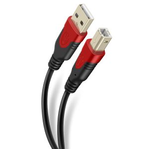 Cable USB a USB tipo B de 1,8 m reforzado, con conectores dorados