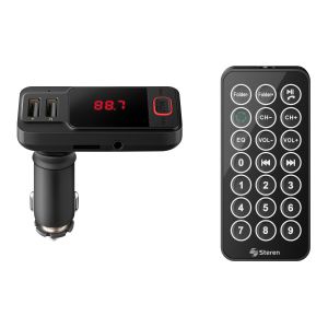 Transmisor FM Bluetooth* con cargador USB y reproductor MP3