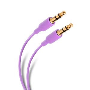 Cable auxiliar plug a plug 3,5 mm de 1,8 m, color morado