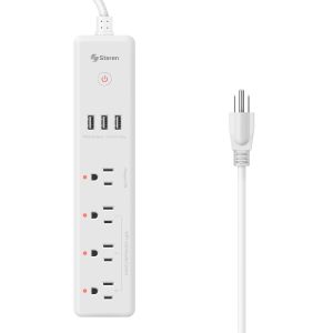 Regleta Wi-Fi de 4 salidas horizontales y triple cargador USB