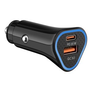 Cargador USB y USB C de 38 W con Turbo Charge QC y Power Delivery, para auto