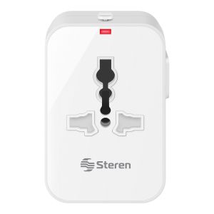 Adaptador universal de contactos para viaje con cargador USB doble