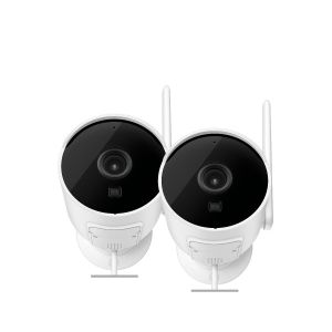 2 cámaras de seguridad Wi-Fi 3 Mpx fija para exterior tipo bala