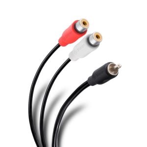 Cable RCA plug a 2 jacks, de 15 cm, ultradelgado