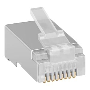 Plug blindado RJ45 de 8 contactos FTP o STP CAT 5e, para cable redondo