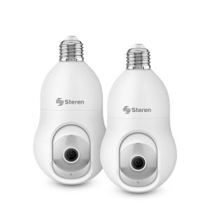 2 cámaras de seguridad Wi-Fi* 3 Mpx robotizadas con seguidor de movimiento para socket