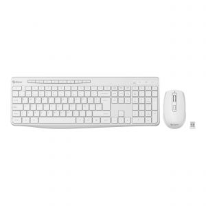Teclado y mouse inalámbricos color blanco