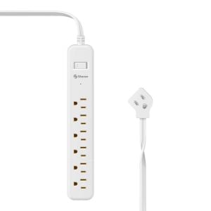 Regleta eléctrica de 6 salidas horizontales