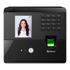 Reloj marcador con reconocimiento facial y huella digital, por red