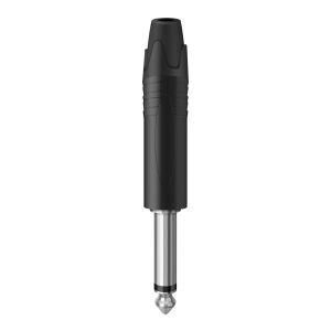Plug 6,3 mm monoaural, metálico, con glándula de protección