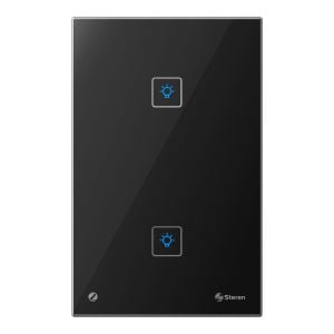 Interruptor Zigbee* touch doble, color negro