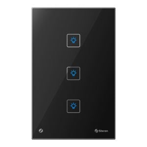 Interruptor Zigbee* touch triple, color negro