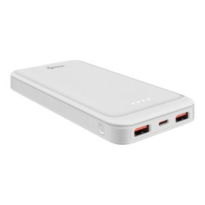 Power Bank de 10,000 mAh, PD de 20 W / QC de 18 W, con 1 salida USB-C y 2 salidas USB, color blanco