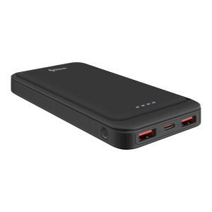 Power Bank de 10,000 mAh, PD de 20 W / QC de 18 W, con 1 salida USB-C y 2 salidas USB, color negro