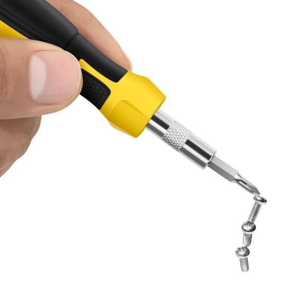 **【1111】** Desarmador de precisión con 30 puntas y pinza - Kit rep